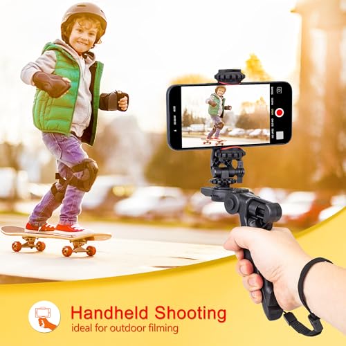 Zeadio Smartphone Tripod Mount Adapter with Desktop Tripod, Selfie Stick Monopod Adjustable Clamp, Fits for All iPhone and Android Smartphones - Image 2