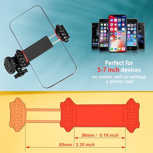 Zeadio Smartphone Tripod Mount Adapter with Desktop Tripod, Selfie Stick Monopod Adjustable Clamp, Fits for All iPhone and Android Smartphones - Image 5