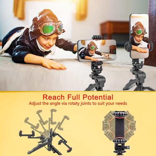 Zeadio Smartphone Tripod Mount Adapter with Desktop Tripod, Selfie Stick Monopod Adjustable Clamp, Fits for All iPhone and Android Smartphones - Image 3