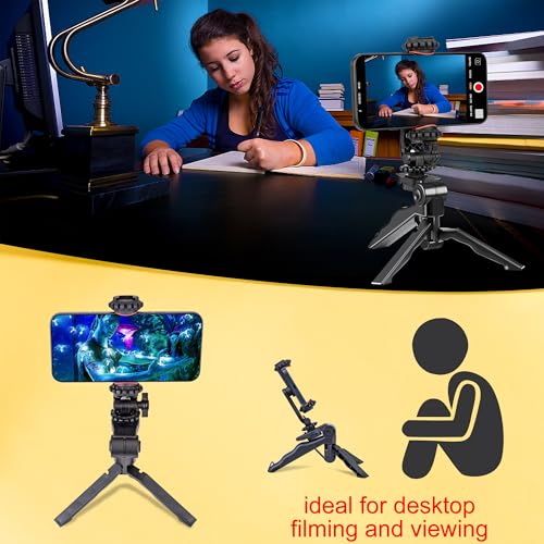 Zeadio Smartphone Tripod Mount Adapter with Desktop Tripod, Selfie Stick Monopod Adjustable Clamp, Fits for All iPhone and Android Smartphones - Image 4