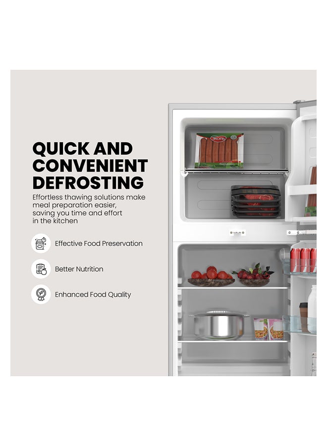 NIKAI 170L Gross / 112L Net, Double Door Refrigerator With Vegetable Crisper And Adjustable Glass Shelves, Convenient Defrosting And Temperature Control, Ideal For Kitchen, Bedroom, Office And Hotels 170 L 294 kW NRF170DN3M Grey - Image 3