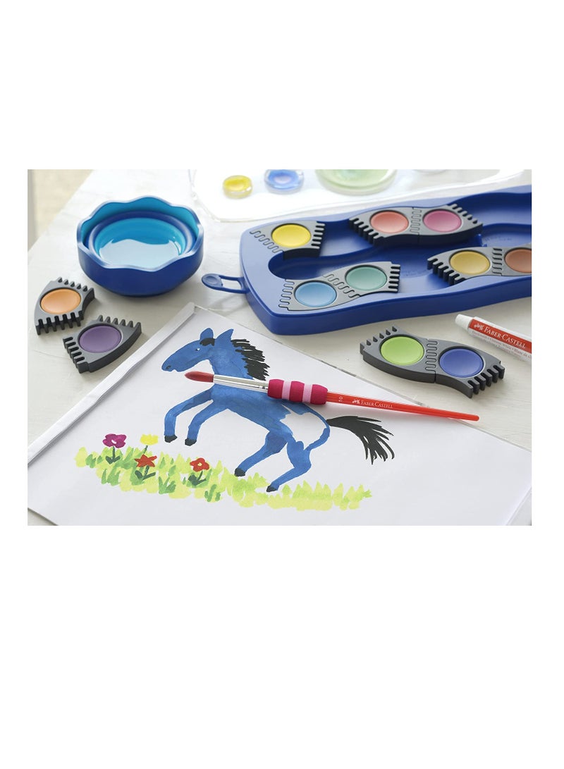 Faber-CastellGRIP PAINT BRUSHES ROUND & FLAT COMBINATION 4PC 2,6,10,12, Green, F181600, 2x 4 Pinsel - Image 3