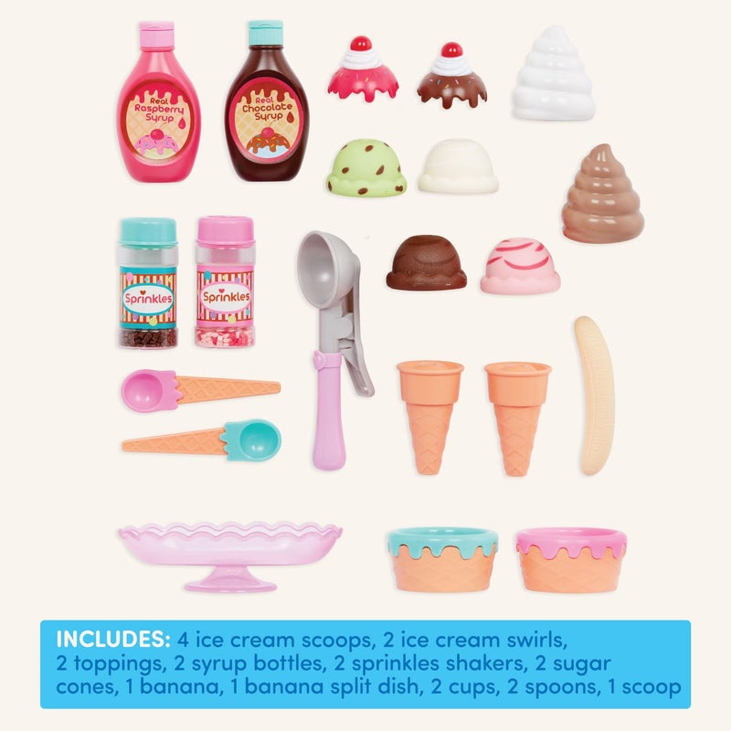Battat â€“ Play Circle â€“ Toy Food â€“ Ice Cream Set â€“ Kitchen Accessories for Kids â€“ Pretend Play â€“ Sweet Treats Ice Cream Parlour â€“ 3+ Years(21 Pieces) - Image 3