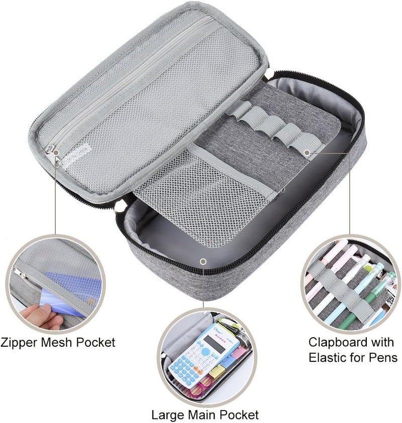 Chelory Big Capacity Pencil Case Large Pencil Bag Pouch Pen Case Pencil Marker Holder Stationery Storage Makeup Bag for Office Supplies Adults - Image 3