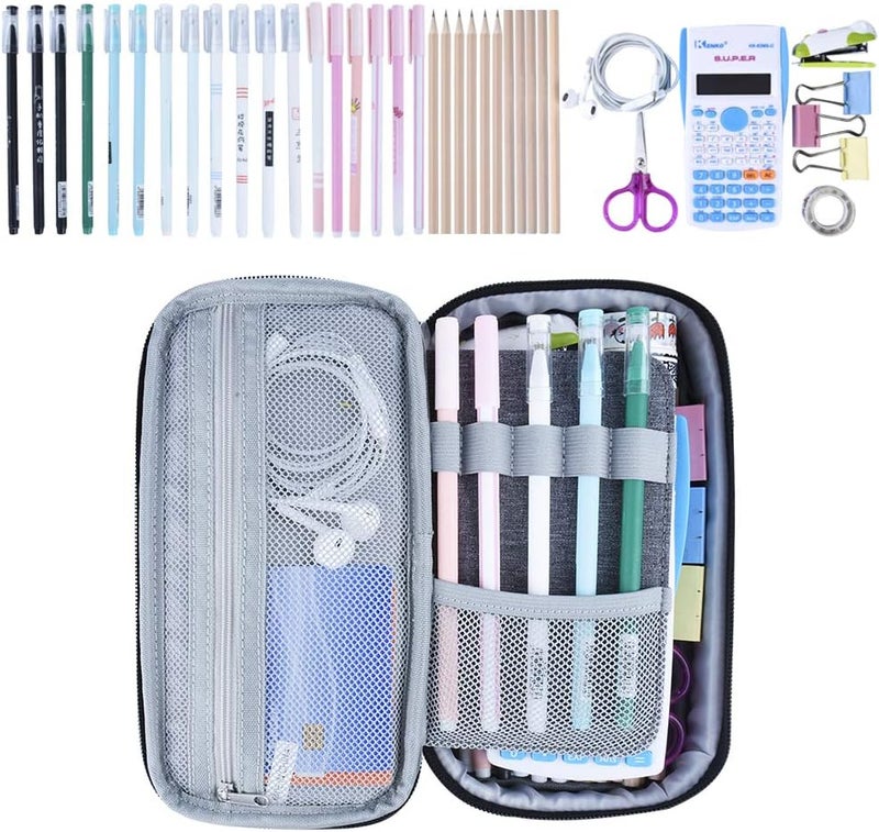 Chelory Big Capacity Pencil Case Large Pencil Bag Pouch Pen Case Pencil Marker Holder Stationery Storage Makeup Bag for Office Supplies Adults - Image 2