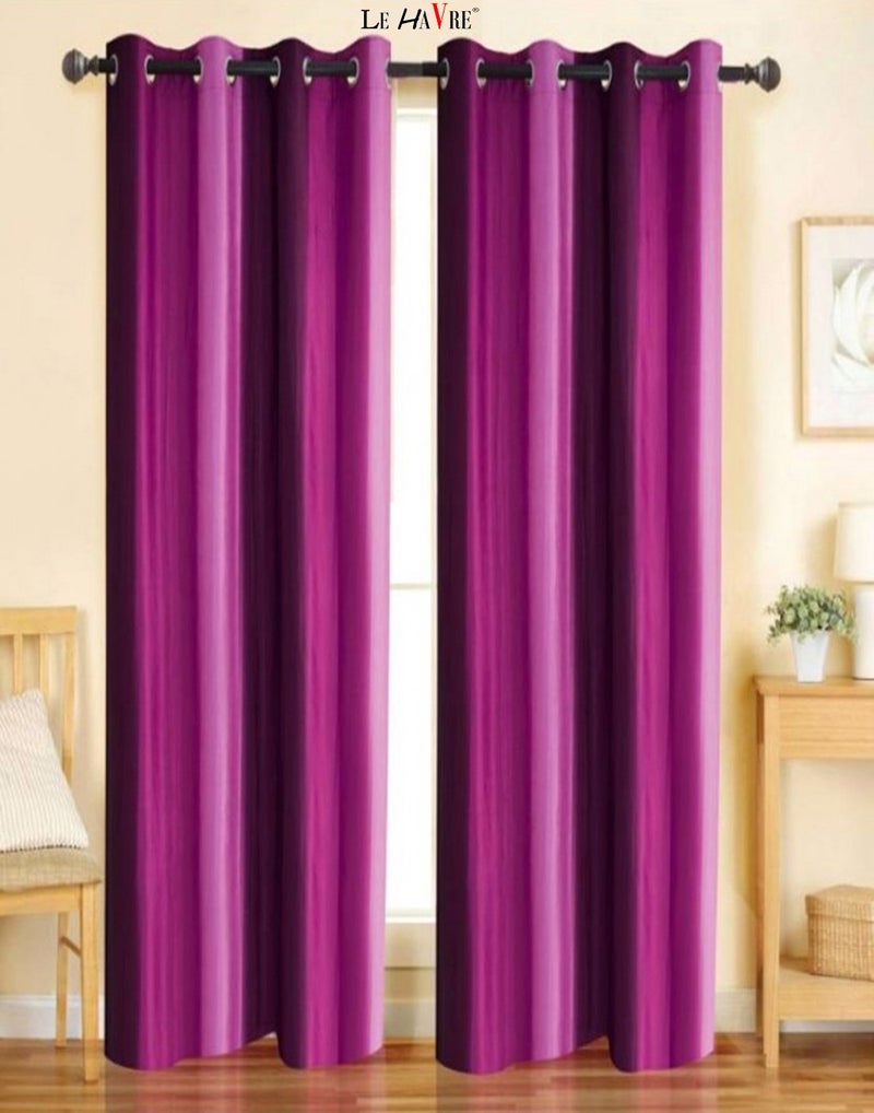 Milan Italian Curtain 7D Hybrid Printed Set of 2 Multi Color,Window- 4ft x 5ft,(Wine, Violet & Purple) - Image 3
