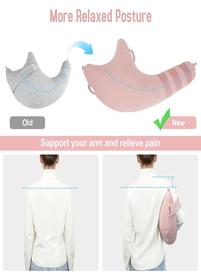 RoamReady Rotator Cuff Pillow, Removable Shoulder Support Pillow for Frozen Shoulder Relief, Post Arm Surgery Recovery Supplies, Broken Arm Cushion for Pain Relief and Side Sleeping, Pink - Image 3