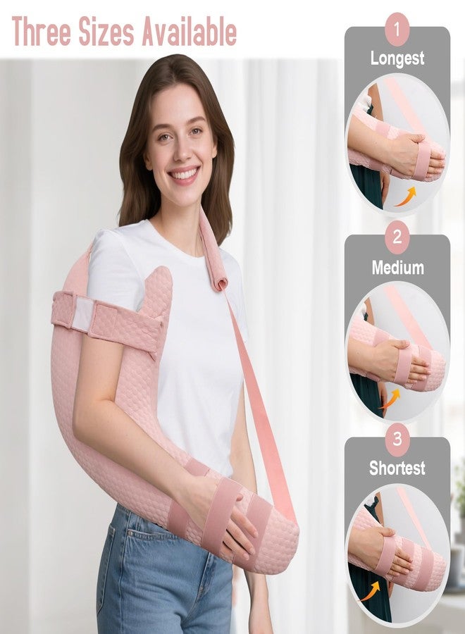 RoamReady Rotator Cuff Pillow, Removable Shoulder Support Pillow for Frozen Shoulder Relief, Post Arm Surgery Recovery Supplies, Broken Arm Cushion for Pain Relief and Side Sleeping, Pink - Image 4