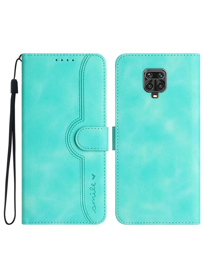 The Bros Case For Xiaomi Redmi Note 9 Pro Heart Pattern Skin Feel Leather Phone Case