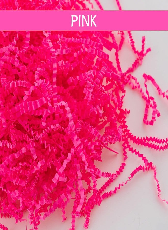 Gloreyan 1/2LB Crinkle Cut Paper Shred, Pink Raffia Paper Sherd Filler Grass for Valentine's Day Easter Gift Wrapping Basket Filling Birthdays Weddings Party Supply - Image 4