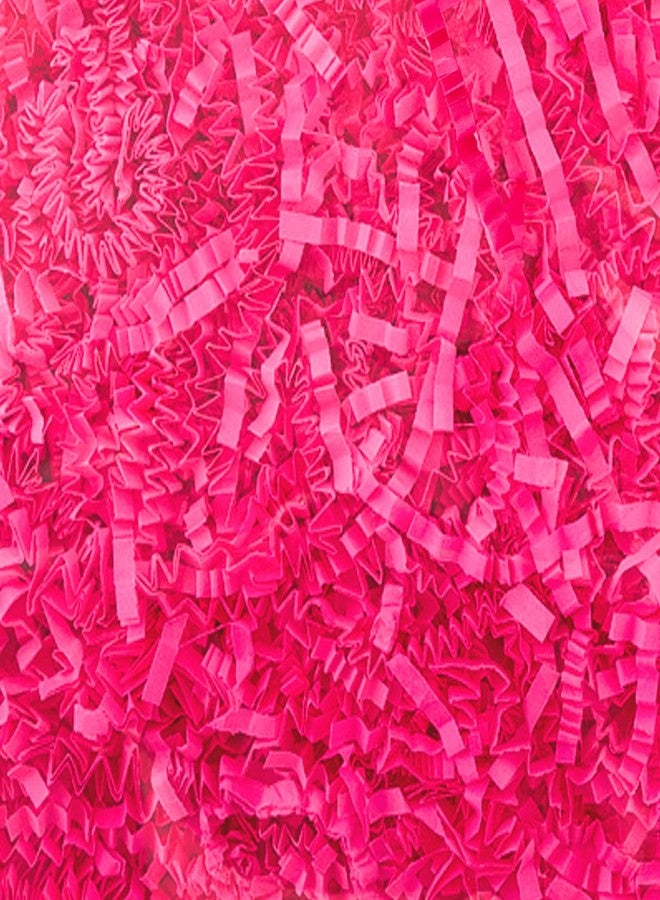 Gloreyan 1/2LB Crinkle Cut Paper Shred, Pink Raffia Paper Sherd Filler Grass for Valentine's Day Easter Gift Wrapping Basket Filling Birthdays Weddings Party Supply - Image 1