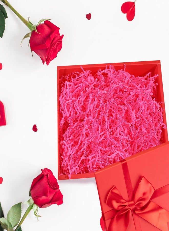 Gloreyan 1/2LB Crinkle Cut Paper Shred, Pink Raffia Paper Sherd Filler Grass for Valentine's Day Easter Gift Wrapping Basket Filling Birthdays Weddings Party Supply - Image 5