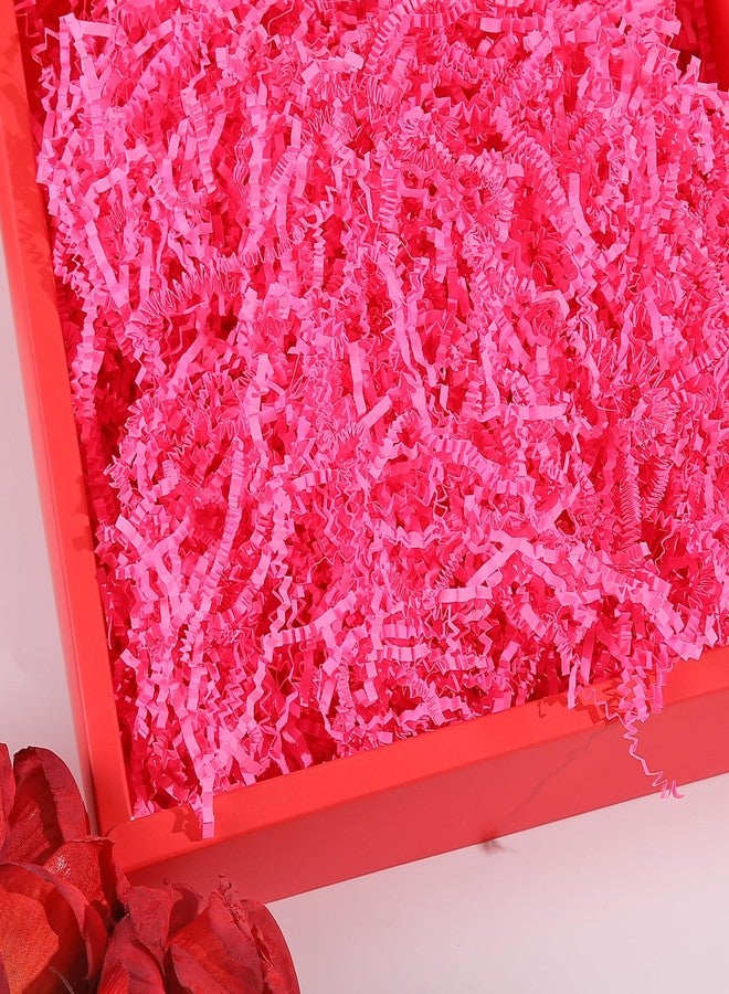 Gloreyan 1/2LB Crinkle Cut Paper Shred, Pink Raffia Paper Sherd Filler Grass for Valentine's Day Easter Gift Wrapping Basket Filling Birthdays Weddings Party Supply - Image 3