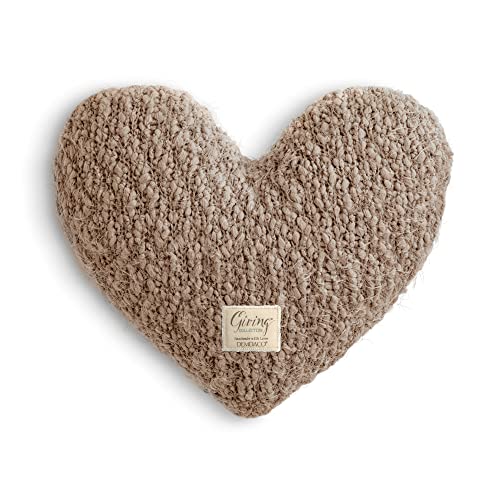 DEMDACO Pale Pink Soft Heart Shaped 10 x 11 inch Plush Polyester Decorative Throw Giving Pillow - Image 1