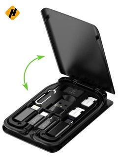 Smart Adapter Card Storage Box, Data Cable Card, Portable and Compact USB-C/USB-A/Micro-USB/Lightning Charging Cable kit, Compatible with iPhone, Samsung, Digital Cameras
