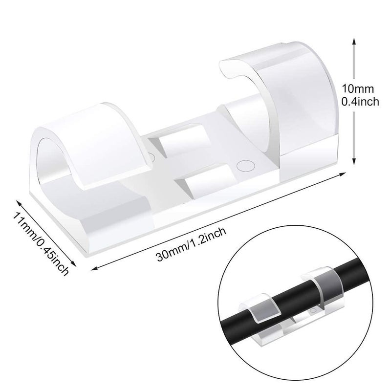 IMOX IMOX Cable Organizer Clips Transparent Strong Self Adhesive 2020 Pcs ABS Material Cord Hook with 3M VHB Foam Wire Organizer Cable Management Clip for Desk Wall Car LED Lights  - Image 5