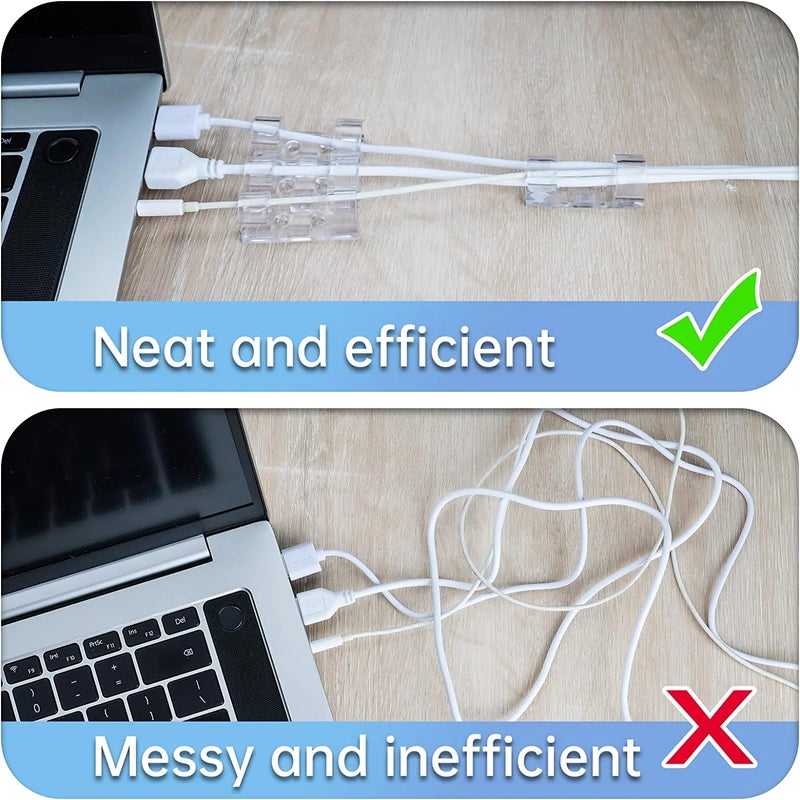 IMOX IMOX Cable Organizer Clips Transparent Strong Self Adhesive 2020 Pcs ABS Material Cord Hook with 3M VHB Foam Wire Organizer Cable Management Clip for Desk Wall Car LED Lights  - Image 4