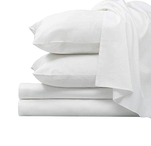 PIZUNA 1000 Thread Count Luxury White Queen Sheets  100% Long Staple Combed Cotton Sheets  Smooth Sateen Queen Hotel Bed Sheets with Deep Pockets fit Upto 15 inch (White 1000 Thread Count Sheets Queen) 