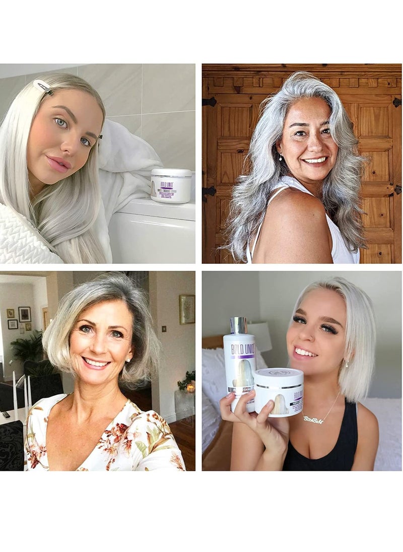 BOLD UNIQ - BOLD UNIQ Purple Hair Mask For Blonde, Platinum, Bleached, Silver, Gray, Ash & Brassy Hair & BoldPlex 6 Hair Serum - Remove Yellow Tones and Condition Dry, Damaged Hair, Cruelty Free and Vegan - Image 1