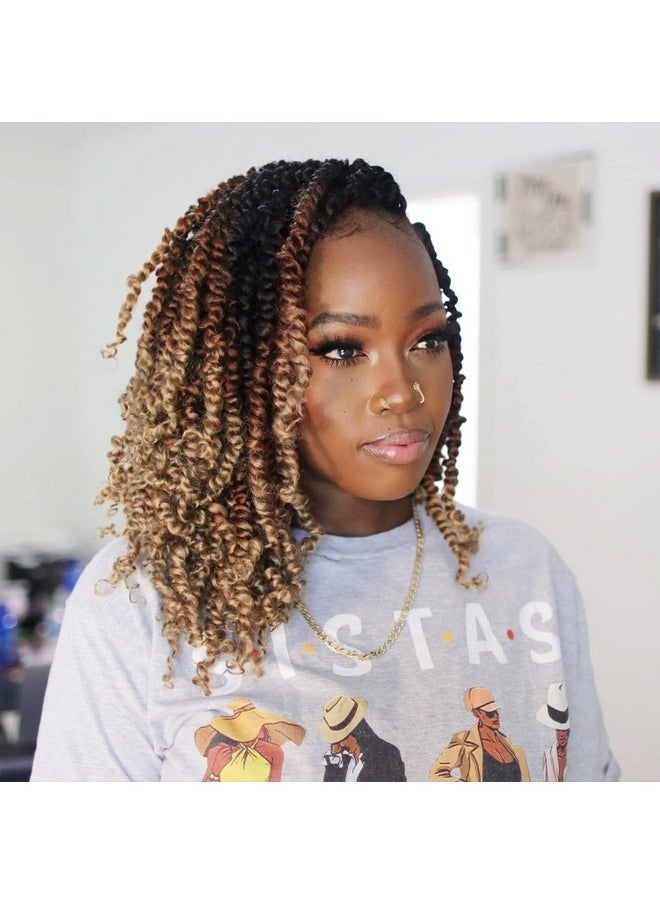ToyoTress - Oyotress Tiana Passion Twist Hair 10 Inch 8 Packs Pretwisted Crochet Braids Ombre Brown Blonde Short Bob Prelooped Synthetic Braiding Hair Extensions (10 Inch Ot30/278P) - Image 1