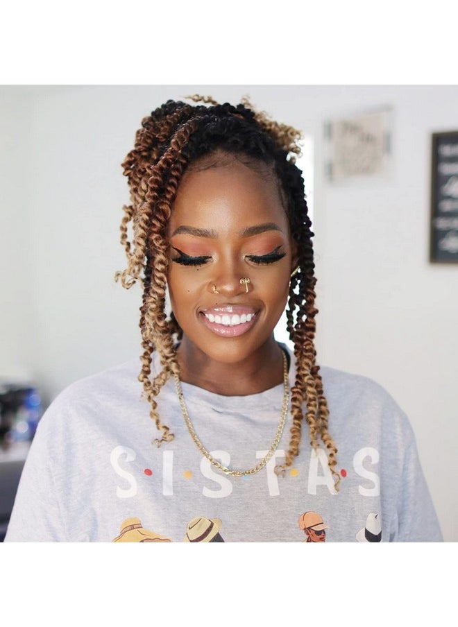 ToyoTress - Oyotress Tiana Passion Twist Hair 10 Inch 8 Packs Pretwisted Crochet Braids Ombre Brown Blonde Short Bob Prelooped Synthetic Braiding Hair Extensions (10 Inch Ot30/278P) - Image 1