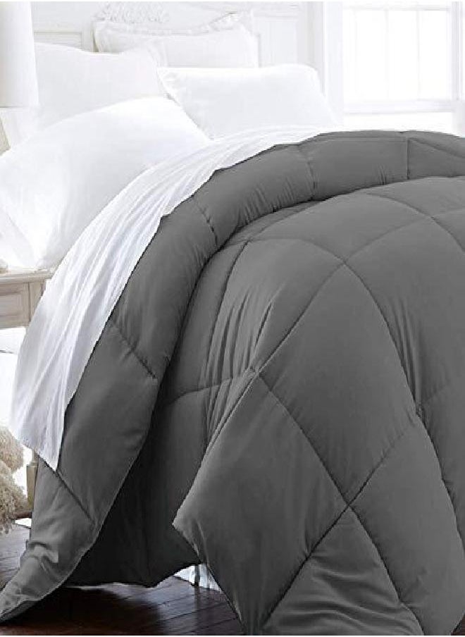 Beckham Luxury Linens Beckham Hotel Collection Twin/Twin XL Size Comforter - 1600 Series Down Alternative Home Bedding & Duvet Insert - Slate Gray  - Image 1