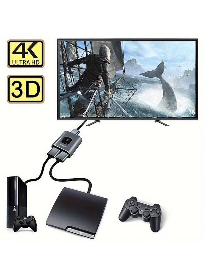 Aluminum Alloy HDTV Bidirectional Connector 2in 1 Out Manual Switcher Hub 4k 60Hz - Image 5