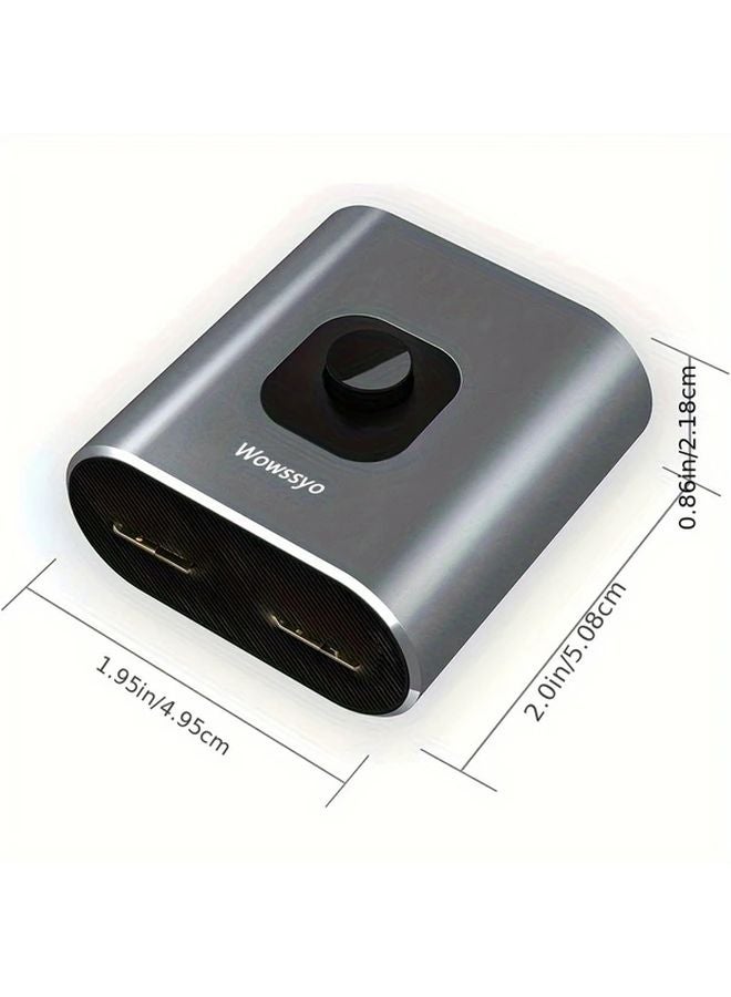 Aluminum Alloy HDTV Bidirectional Connector 2in 1 Out Manual Switcher Hub 4k 60Hz - Image 2