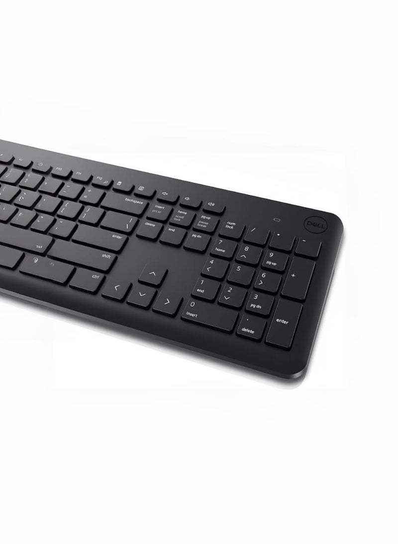 DELL Wireless Keyboard and Mouse, Anti-Fade & Spill-Resistant Keys, 1000 DPI Mouse, English, Arabic| KM3322W Black - Image 3
