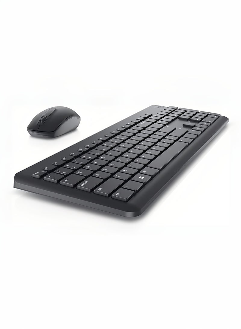 DELL Wireless Keyboard and Mouse, Anti-Fade & Spill-Resistant Keys, 1000 DPI Mouse, English, Arabic| KM3322W Black - Image 1