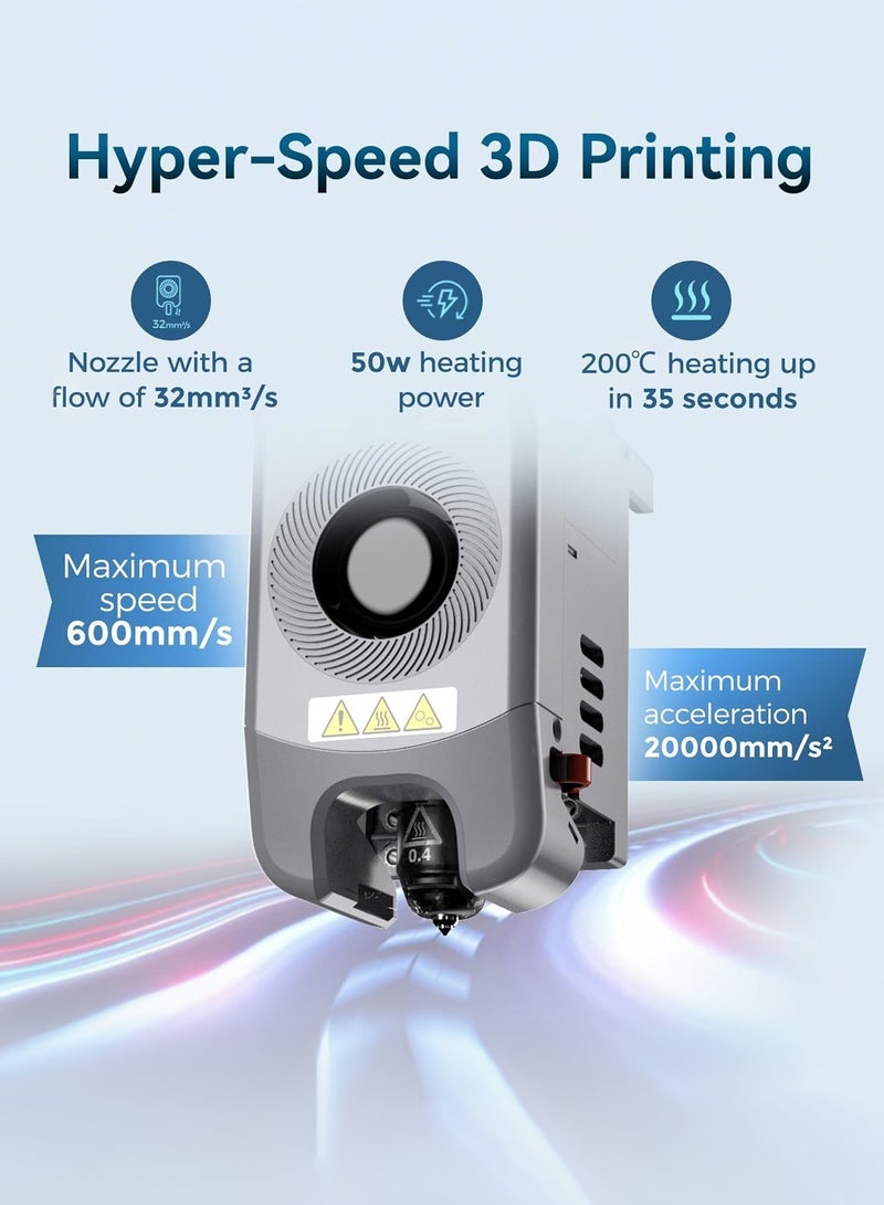 فلاش فورج طابعة مغامر 5 م 3 د مع تسوية تلقائية بالكامل ، طباعة عالية السرعة بحد أقصى 600 مم/ثانية ، بثق مباشر 280 درجة مئوية مع فوهة قابلة للفصل 3 ثوان ، هيكل معدني بالكامل ، حجم الطباعة 220 * 220 * 220 مم - Image 4