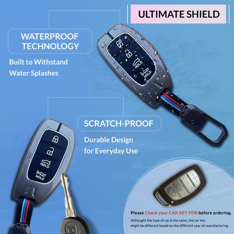NEODRIFT 'KeyShield' Car Key Cover for Hyundai Creta (Shape 4, 04 Buttons) (Durable, Stylish, and 360° Protection) - Image 3