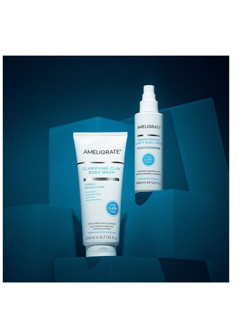 AMELIORATE Blemish Body Bundle Clarifying Body Wash 200ml,Transforming Clarity Body Spray 145ml - Image 2
