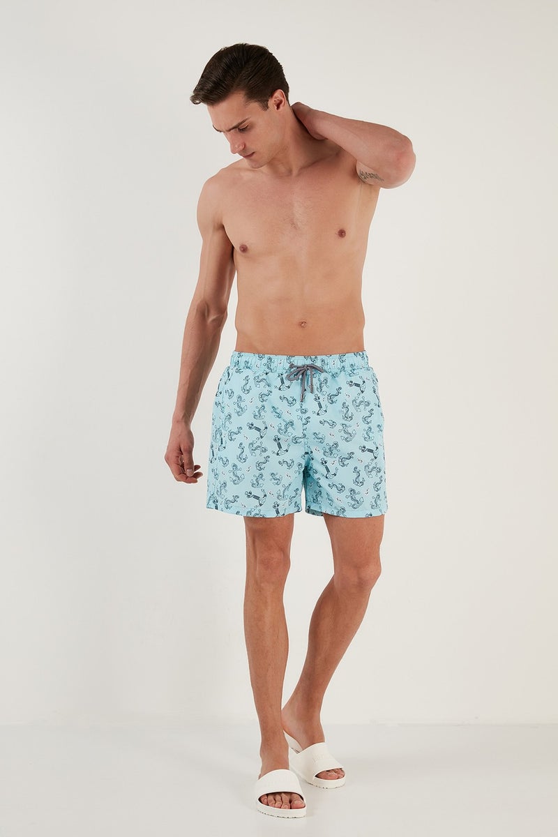 Buratti Patterned Swim Shorts with Waistband Pocket Swimsuit Short Men's Swimsuit Short 380M477  - Image 5