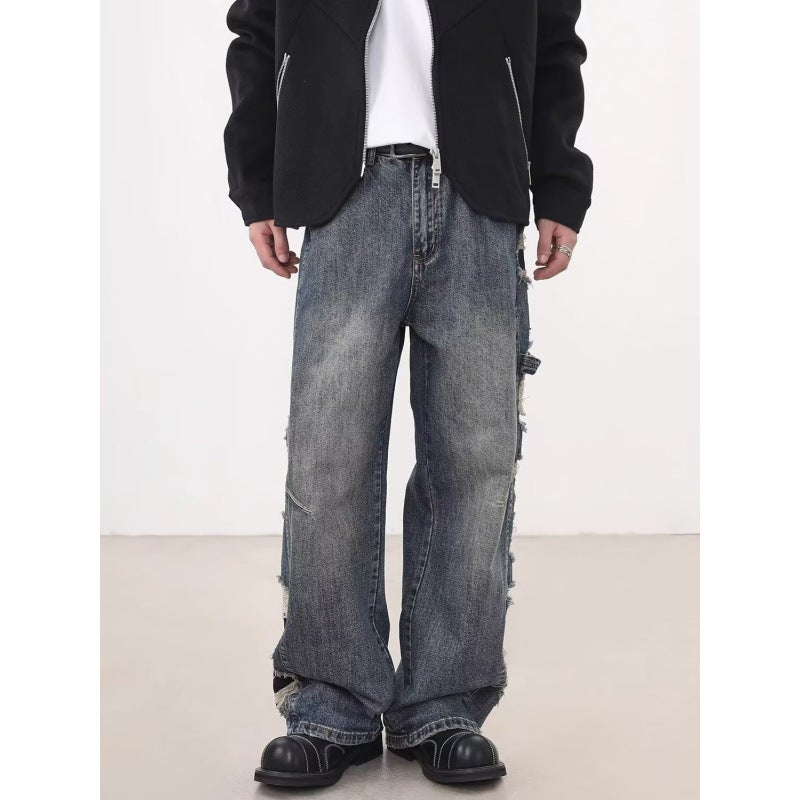 Unisex Classic Denim Jeans Loose Fit Daily Outdoor Wear - Image 2