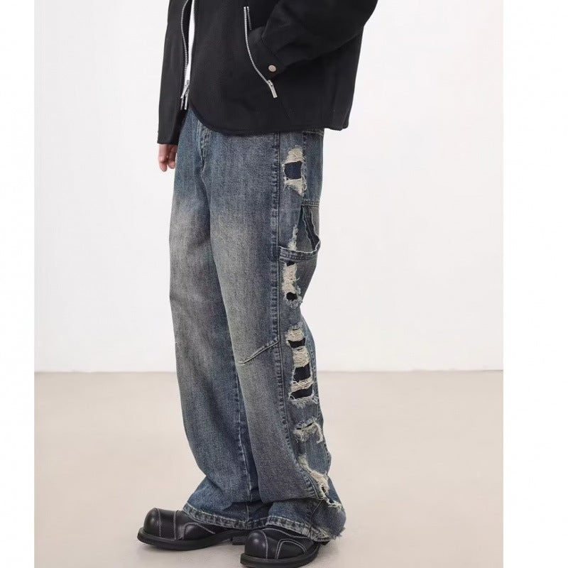 Unisex Classic Denim Jeans Loose Fit Daily Outdoor Wear - Image 1