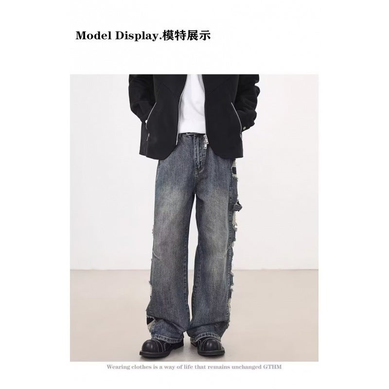 Unisex Classic Denim Jeans Loose Fit Daily Outdoor Wear - Image 3