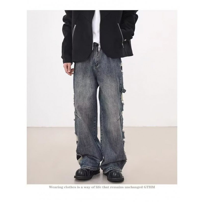 Unisex Classic Denim Jeans Loose Fit Daily Outdoor Wear - Image 5