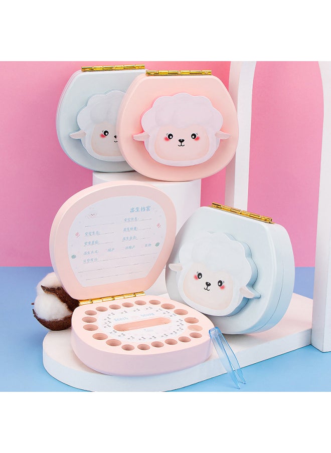 Generic - Wooden Baby's Deciduous Teeth Commemorative Box Children's Teeth Collection Storage Box For Boys And Girls-Color:Pink-Zodiac Monkey - Image 1