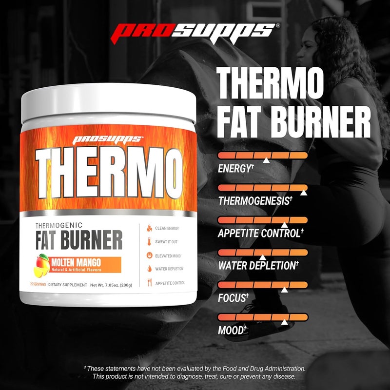 ProSupps بروسبس مسحوق حارق للدهون الحرارية بنكهة المانجو المنصهر  لفقدان الوزن  معزز الأيض  مكمل قبل التمرين للنساء  الرجال  يدعم التحكم في الشهية  يعزز الطاقة  خالي من الجلوتين  25 حصة - Image 2