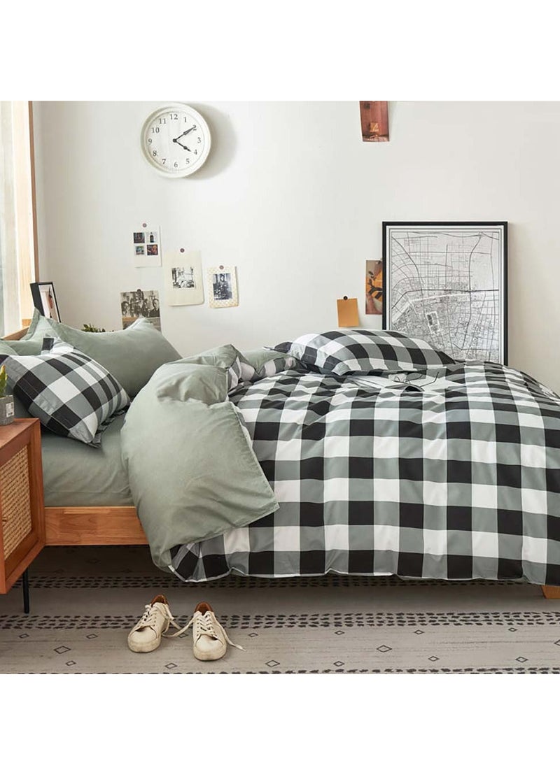 Sharpdo 4 Pieces Bed Sheet Set Luxury Cotton Microfiber Soft Quilt Set with 1 Comforter/Quilt Cover, 1 Flat Sheet and 2 Pillowcases Single 2m(200*230cm) Bed - Image 2