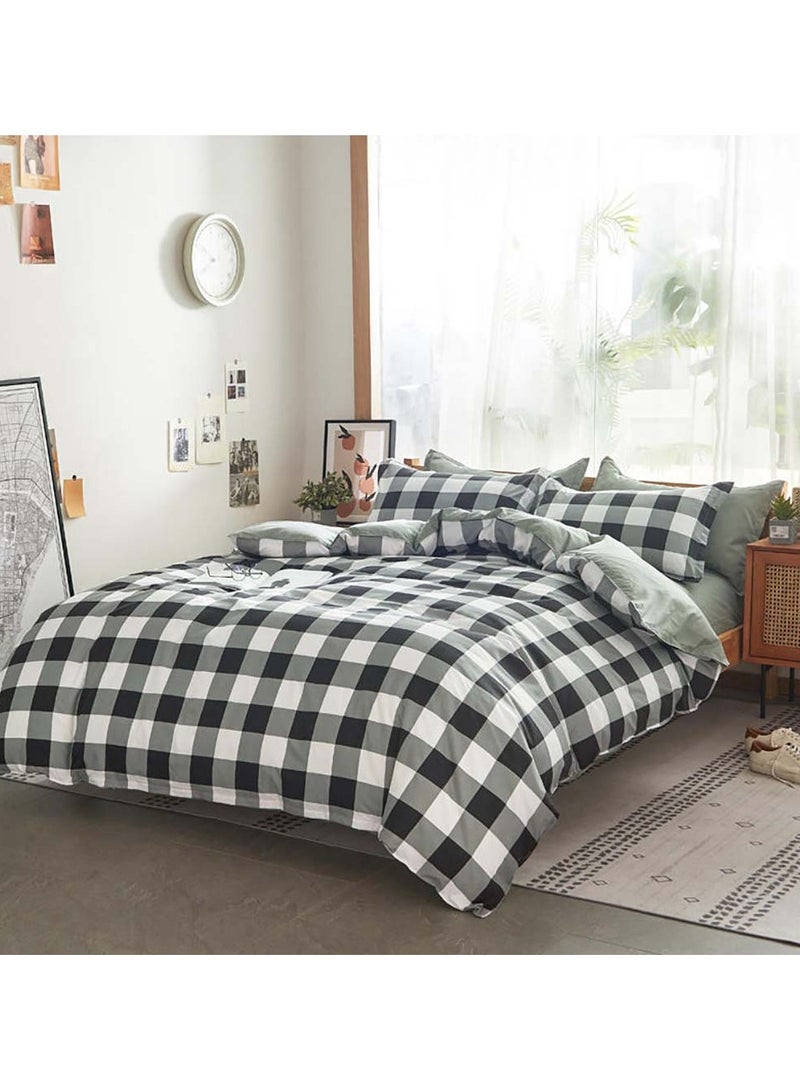 Sharpdo 4 Pieces Bed Sheet Set Luxury Cotton Microfiber Soft Quilt Set with 1 Comforter/Quilt Cover, 1 Flat Sheet and 2 Pillowcases Single 2m(200*230cm) Bed - Image 5