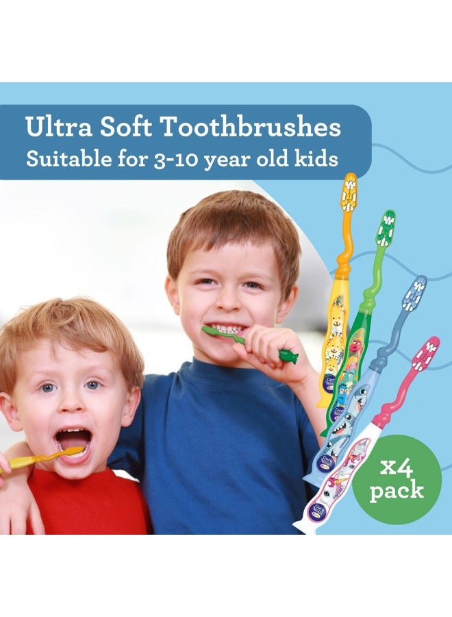 GuruNanda Kids Toothbrush with Suction Cup & Fun Animal Designs - Soft Bristles for Healthy Gums- Non-Slippery & Mess-Free Toothbrush, 3+ Age- 4 Count - Image 3