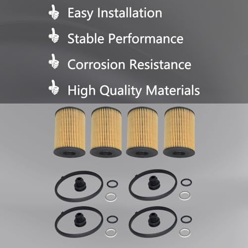 QFISH Pack of 4 Oil Filters Replace 26350-2S000 21513-23001 for Hyundai Santa Cruz Fe Sonata Tucson Kia Sorento 2.5L 2020 2021 2022 - Image 4