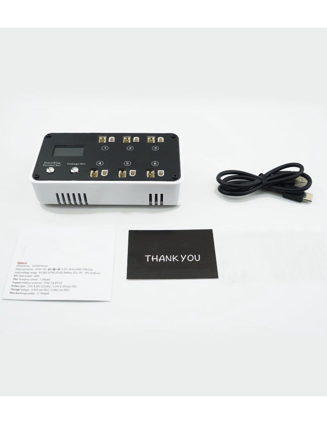 Generic - LiPo Charger Fast Charge 1S LiPo Battery Storage Charger and Discharger Tiny Charger BTPH Charger and Discharger with LCD Display PH2.0 and BT2.0 Connectors White Color  for Drone - Image 1