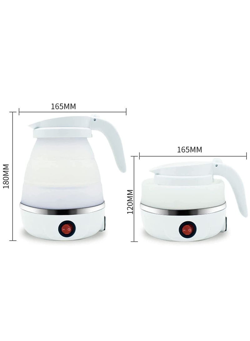 ELTRAZONE غلاية كهربائية قابلة للطي محمولة بسعة 600 مل، غلاية سيليكون آمنة للطعام مع سلك طاقة قابل للفصل، حاوية مياه صغيرة قابلة للطي للمنزل والمطبخ والخارج (أبيض) - Image 2