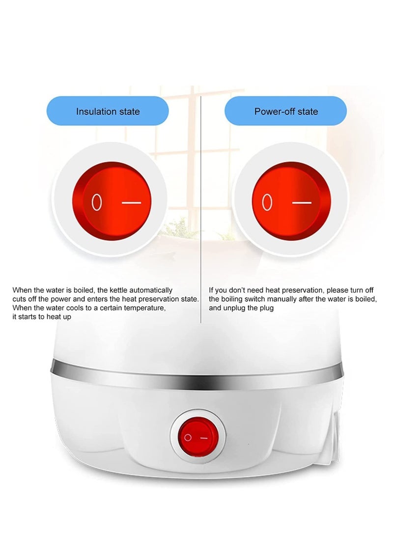ELTRAZONE غلاية كهربائية قابلة للطي محمولة بسعة 600 مل، غلاية سيليكون آمنة للطعام مع سلك طاقة قابل للفصل، حاوية مياه صغيرة قابلة للطي للمنزل والمطبخ والخارج (أبيض) - Image 4