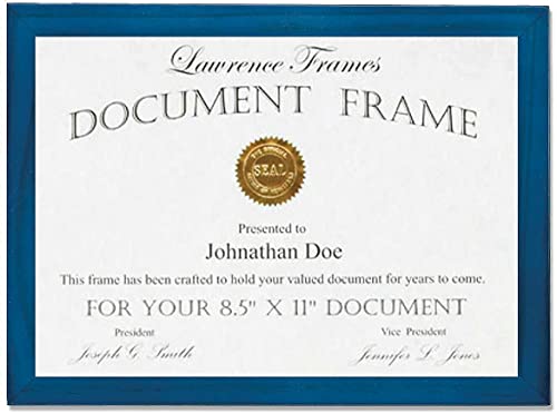Lawrence Frames إطار لورانس 8.5 × 11 بوصة خشبي أزرق لإطارات الوثائق (755781) - Image 5