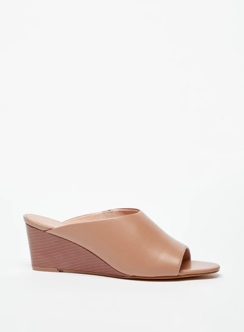 فلورا بيلا Solid Slip On Sandals with Wedge Heels