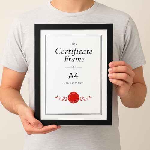 CDM Set of 12 A4 Size Certificate Photo Frames | Wall Mountable Black Frame for Awards, Diplomas, Pictures | Lightweight & Durable | 21x29.7 cm - Image 2